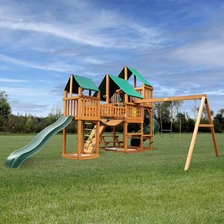 Gorilla Playsets Treasure Trove II Swing Set with Canopy Roof & Reviews